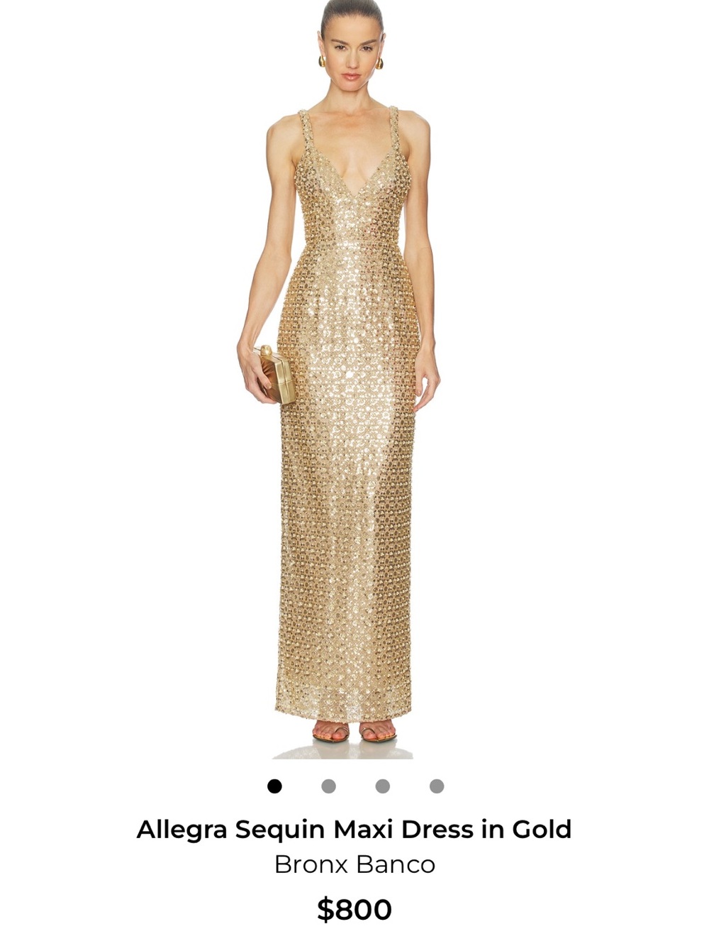 Bronx and Banco Gold Sequin Maxi Dress